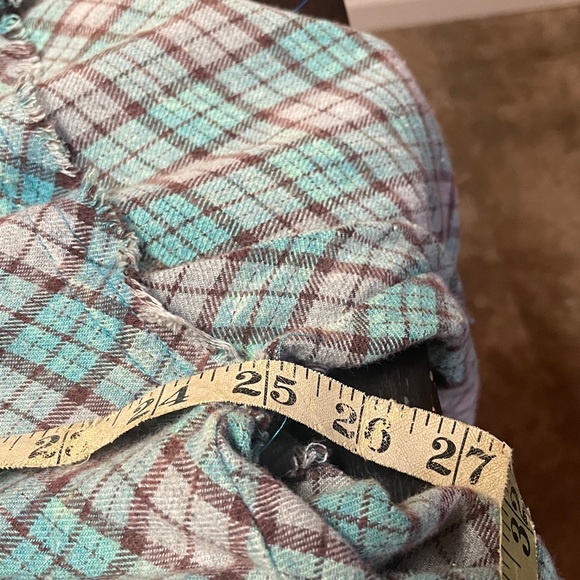 Oli & Hali Back Tiered Check Plaid Tunic High Low Dress Mint Green Boho Size L. - Picture 9 of 9